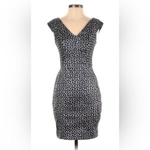 Yoana Baraschi metallic with navy blue dot dress. Excellent condition
